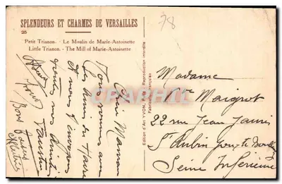 O Moinho de Maria Antonieta — Petit Trianon — Edição de Arte YVON, n°25 — Verso