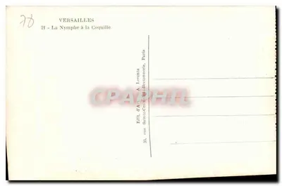 Versajles — Nympa z muszli — Wydawnictwo d'Art A. Lecomte — Rewers