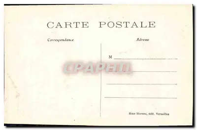 Panorama di VERSAILLES — vista aerea dei giardini e del castello — Mme Moreau, edit. Versailles — Verso