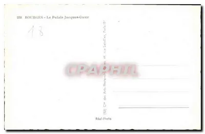 Bourges - O Palácio Jacques-Cœur — editor Réal-Photo, n° 238 — Verso