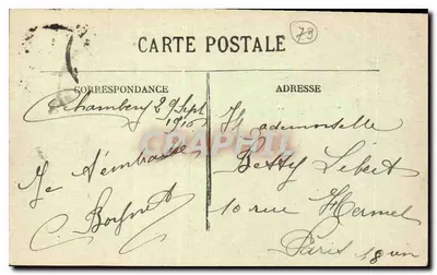Około Aix-les-Bains — Jezioro Bourget i klasztor Hautecombe — Wydawca G. L. Chambers — Rewers