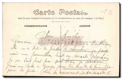 Bourges - Zamek Wody, widok z przodu — wydawca anonimowy, nr 387 — Rewers