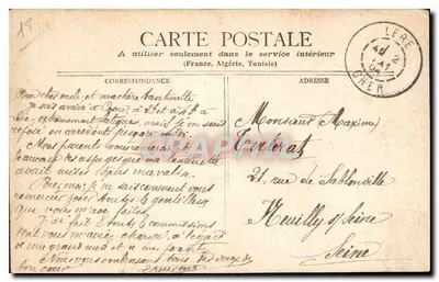 Bilhete postal antigo Lere — Verso