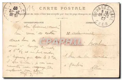 Bourges — Ogólny widok z Pałacu Jacques-Cœur — wydawca nieznany, nr 514 — Rewers