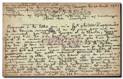Bourges — Casa Condé, vista das Torres da Catedral — Editor EM B, n° 613 — Verso