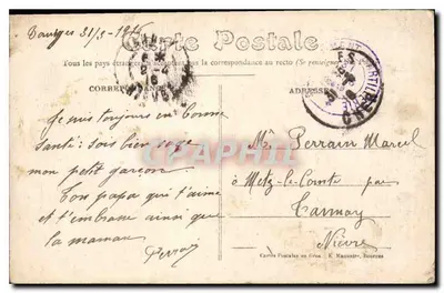 Bourges — Widok centralny z Pałacu Jacques-Cœur — Wydawca F. Maquinier, nr 401 — Rewers