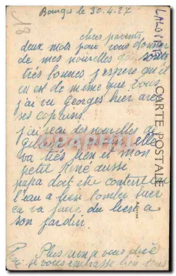 Bourges — Plac Prefektury i Katedra, strona południowa — Wydawca: E.M. n°434 — Rewers