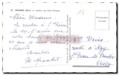 Jardins des Prés Fichaux — Bourges (Cher) — Éditions LYS — Verso