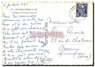 Saint-Brévin-l'Océan — A Praia do Pointeau e os Pinheiros — Gaby — Verso