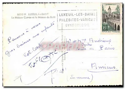 A Cegonha — Vista da Maison Carrée e da Maison du Bailli — Edição La Cigogne — Verso