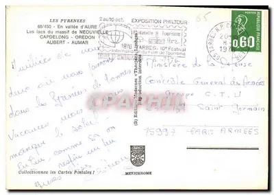 Os Lagos da Vale d'Aure — Editor Mexichrome, n° 65/450 — Verso