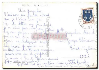 Bilhete postal moderno Sederon Drome — Verso