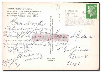 Rambouillet — Pavilhão dos Caracóis (época Luís XVI) — Estel — Verso