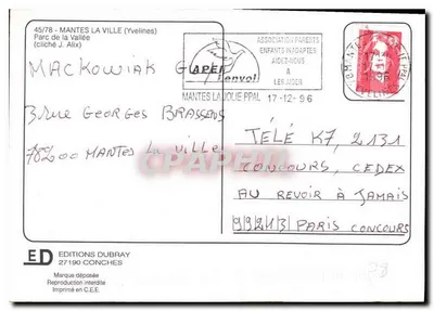 Parque de la Vallée — Mantes-la-Ville — Éditions Dubray n°45/78 — Reverso