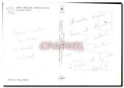 Jardim Público de Meulan — escultura e parterre floral — Edições 'Lyna' n°14838 — Verso