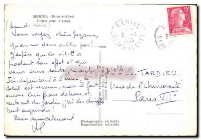 A Ilha da Îse vista de avião — Meriel (Seine-et-Oise) — Cheïté Bulland — Verso