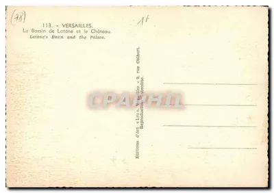 El Bassin de Latón y el Castillo — Versalles — Ediciones de Arte 'LYS' n°113 — Reverso