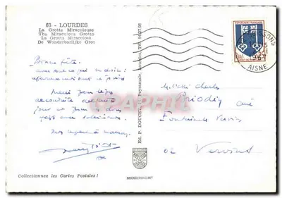 A Gruta Milagrosa de Lourdes — editor MEXICHROME, n° 63 — Verso