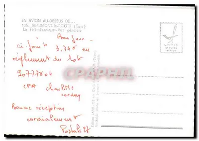 Fábrica da LAPIE em Beaumont-le-Roger (Eure) — vista aérea — Edição LAPIE — Verso