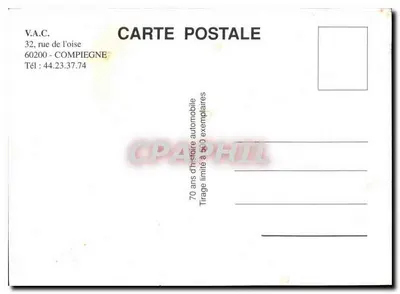 Spotkanie starszych samochodów w Compiègne — Impériale — Klub Starszych Samochodów V.A.C. — Rewers