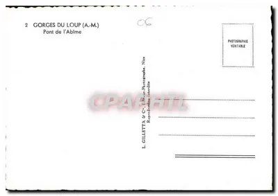 Góry Loup — Most Abime — L. Gilletta & Cie, Fotograf, Nice — Rewers