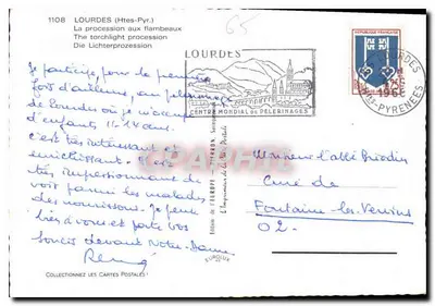 Lourdes (Alte Pyr.) — Processione con torce — Edizione dell'Europa delle Carte Postali — Verso