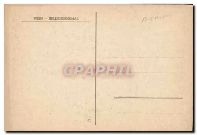Velho Palácio da cidade de Viena — Helden-Denkmal — editor desconhecido, n° 62 — Verso