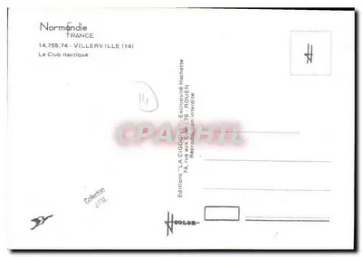 Brzeg w Villerville — widok wybrzeża — Wydawnictwo 'LA CIGOGNE' — Rewers