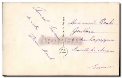 Jovem casal com pomba — editor P-C, n° 1571 — Verso