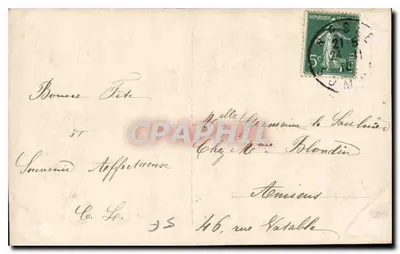 Kobieta z bukietem kwiatów — Wydawca Lattelathérine, nr 2292/5 — Rewers