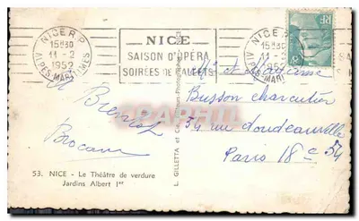 Ogród Albert — Nice — L. Gilletta et Cie, 53 — Rewers