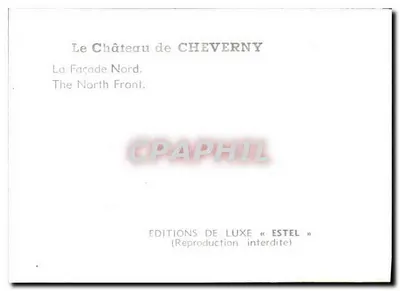 Castelo de Cheverny — Facha Norte — Éditions de Luxe « Estel » — Verso