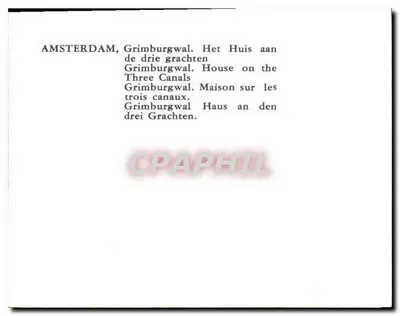 Amsterdam, Grimburgwal — Casa sobre os três canais — Verso