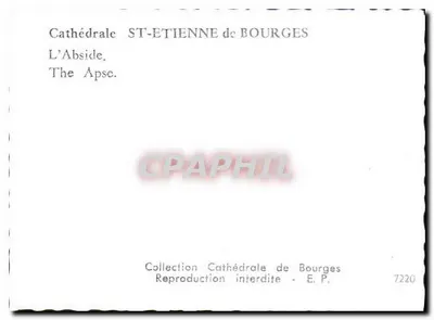 Katedra św. Etienne w Bourges — Absydę — Wydawca E.P., n° 7220 — Rewers