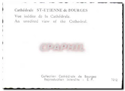 Catedral São Etienne de Bourges — Vista inédita — Coleção Catedral de Bourges n°7212 — Verso