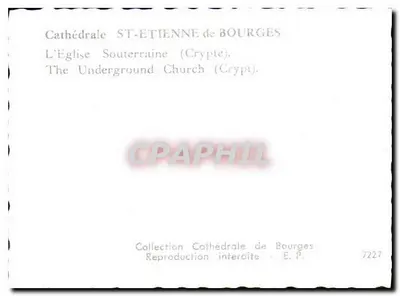 Katedra Świętego Etienne w Bourges — Krypta (podziemna świątynia) — Kolekcja Katedry w Bourges, nr 7227 — Rewers