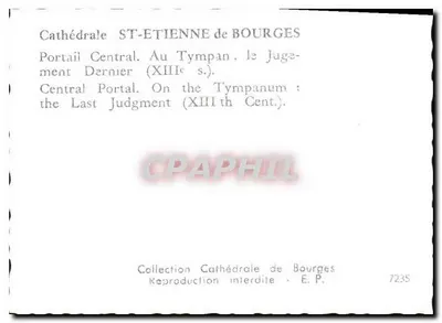 Catedral de São Etienne de Bourges — Portal Central, tympano do Julgamento Final (século XIII) — Coleção Catedral de Bourges, n° 7235 — Verso
