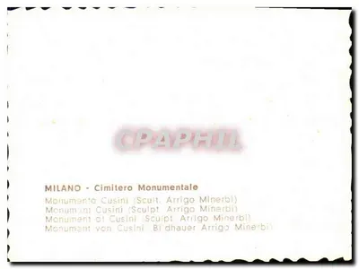 Monumento Cusini — Cimitero Monumentale — Sculpt. Arrigo Minerbi — Rewers
