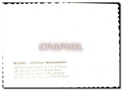 Monumento familiar Pierd Houy — Cimitero Monumentale — Milão — Verso