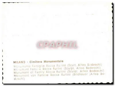 Monument familia Rocca Ruffini — Mediolan, Cimitero Monumentale — Rzeźba Alfeo Bedeschi — Rewers