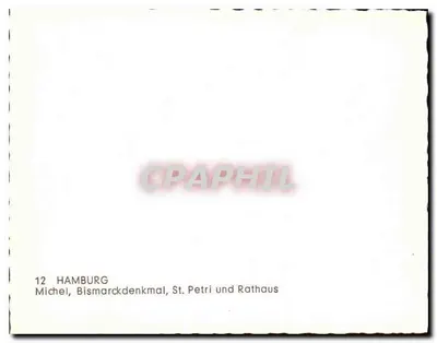 Hamburg — Michel, Bismarckdenkmal, St. Petri und Rathaus — 12 — Rewers