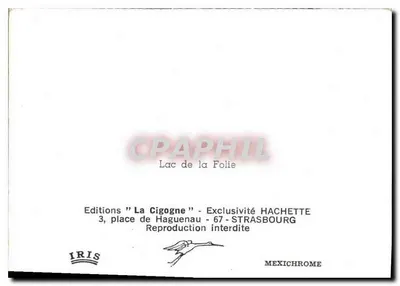 Lago della Folie — Strasbourg — Edizioni 'La Cigogne' — Verso