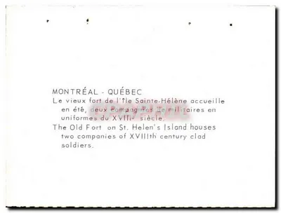 Forte da Ilha Santa Hélène — Montreal - Quebec — editor não visível — Verso