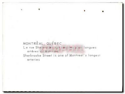Montréal, Québec — rua Sherbrooke — Verso