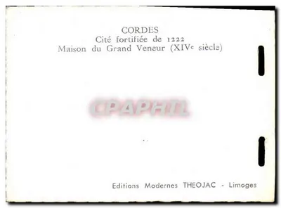 Cordes-sur-Ciel — Cidade fortificada de 1222, Casa do Grande Veneur (século XIV) — Théojac — Verso