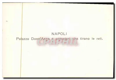 Nápoles — Palácio Donn'Anna e pescadores que puxam as redes — Verso