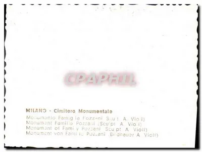 Rodzinny pomnik Pozzani — Mediolan — Rzeźbiarz A. Violi — Rewers