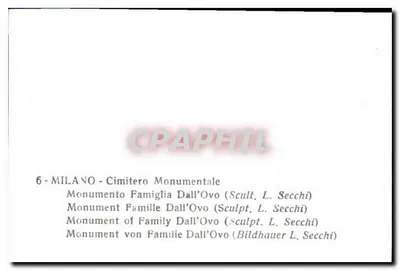 Monumento Famiglia Dall'Ovo — Cimitero Monumentale, Mediolan — Scultore L. Secchi — Rewers