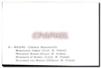 Monument Branca — Mediolan — Rzeźba M. Vedani — Rewers