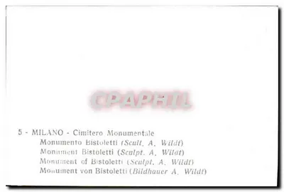 Monument Bistoletti — Mediolan — Rzeźbiarz A. Wildt — Rewers